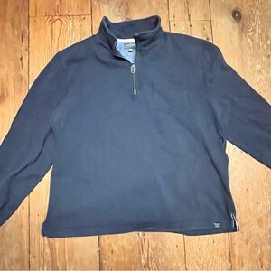 LL Bean Signature Men's Dark Blue 1/4 Zip-Up Sweater